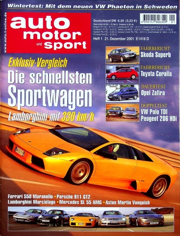 Deckblatt Auto Motor und Sport (01/2001)